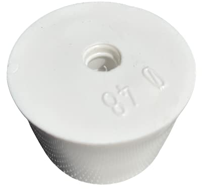 lilawelt24 Gummistopfen 48/44 mm mit Loch für Gärröhrchen Ø 8-9,5 mm (1 Stück) | Korken | Stopfen | Flaschenkorken | Weinballon Korken | Glasballon