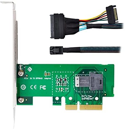 Adattatore CY U.2 U2 da NVME a PCIe 3.0 x4 SFF-8639 Hyper PCI Express PCI-E, convertitore per schede NVME SSD, per M.2 SSD, per mainboard mini SAS HD (nero,cavo 8643-8639 + adattatore PCIE)