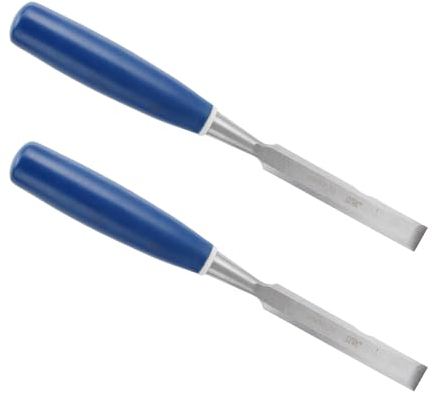 Juego de Cinceles de 2 Piezas para Madera, 5/8 Juego de Cinceles para Carpintería Escoplos Cinceles para Madera Alta Dureza con Mango Cómodo de Plástico ABS para Carpintería