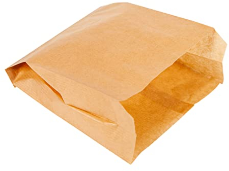 Pakomat Lot de 100 petits sacs en papier kraft marron, petits sacs en papier, sacs à pain, bonbons, confiseries, gâteaux, restauration rapide, sacs de boulangerie, épiceries (15 x 6 x 17 cm)