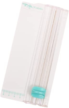 Craftelier - Tragbare Mini-Papier- und KartonbögenSchneidergerät zum Messen für Scrapbooking oder Basteln mit transparenter Klinge und Lineal | Größe 9 x 17 cm