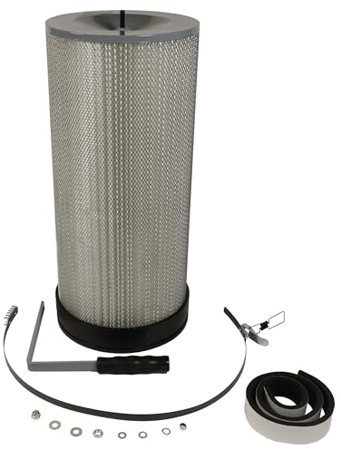 vhbw Feinstaubfilter kompatibel mit Holzmann ABS850 Absauganlage - Feinstaub-Filterpatrone mit Reinigungsbürste