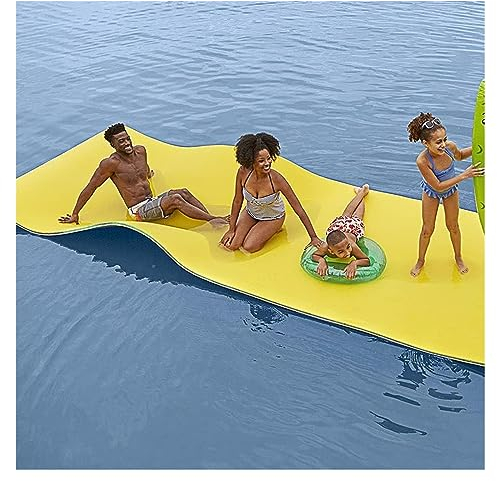 Wasserhängematte, Schwimmmatte, Wasser Erholung und Entspannung for Pool Strand See Fluss Wasser Schwimmende Matte(Yellow,2.7mx1.2mx3.3cm)