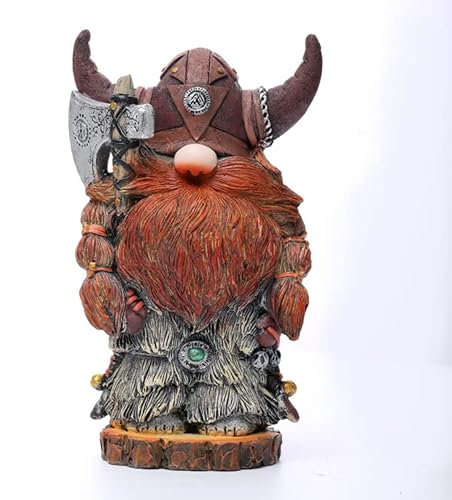 caroanna Halloween Special Viking Warrior Gnome Nordic Warrior Statue