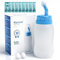 MAOEVER Neti Pot - Botella de enjuague sinusal, limpiador de nariz, enjuague a presión, riego nasal para adultos y niños, sin BPA, 300 ml con 30 paquetes de sal de lavado nasal y termómetro adhesivo