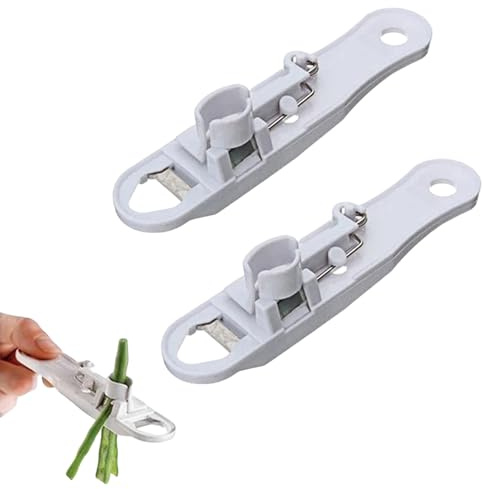 fKiZanthene 2 PCS Green Bean Stringer, Runner Bean Slicer & Cutter, White 13×3×3cm, Kitchen Tool for Daily Cooking