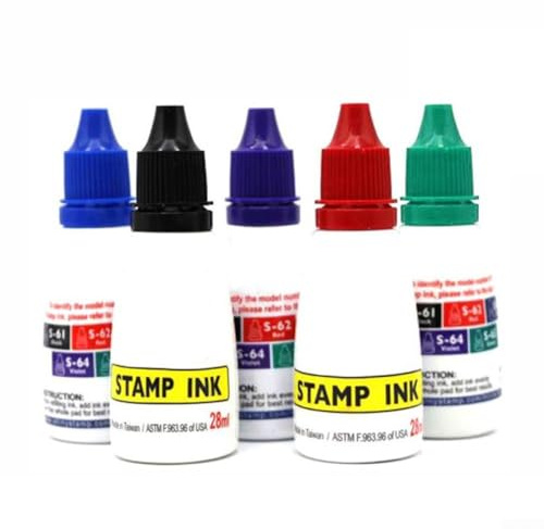 Tinta de recarga de 25 cc a base de agua para autoentintar para sellos y fechadores, ofrece una aplicación de tinta suave y controlada para reducir las manchas (morado)