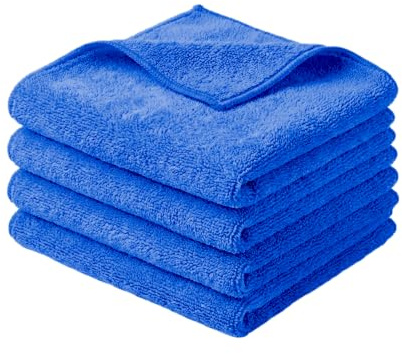 APP MF Cloth – Panni in Microfibra per Auto 40×40 cm, 380 g/m² | 3 Panni | 3 Panni in Microfibra | Alta Assorbenza | Per Cera e Polish | Senza Aloni e Graffi | Blu
