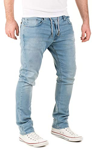 WOTEGA Noah - Vaqueros Hombre - Pantalones de chándal en Look Denim - Vaqueros Jogging Slim Hombre