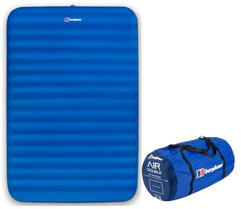 Berghaus Air 10 Double Self Inflating Camping Mat with Carry Bag and Repair Kit, Air Bed for 2 People, Compact Air Mattress, Camping Equipment (Blue)