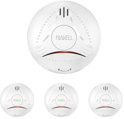 RIAKELL 3er Set Rauchmelder 10 Jahre Batterie, TÜV und DIN EN 14604 geprüfter Rauchwarnmelder Feuermelder mit fotoelektrischem Sensor