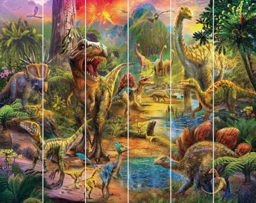 Walltastic Landscape of Dinosaurs Wallpaper Mural, Childrens Bedroom, Playroom, 8 feet High x 10 feet Wide, 1 Size