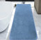 Rururug Badezimmermatte Weiche Mikrofaser Badematte, Badezimmerteppich Groß Bad Teppich 120x50cm, rutschfeste Waschbar Badvorleger, Hellblau