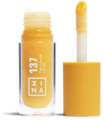 3INA MAKEUP - The Color Lip Oil 137 - Honey yellow Lip Gloss with 24h Hydration & Hyaluronic Acid - Lipstick & Lip Balm