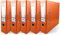 Netuno 5x Akten-Ordner orange DIN A4 2-Ring-Mechanik Ringorder a4 8cm Kunststoff Ordner a4 breit Büroordner Plastikordner Briefordner din a4 Ringmappe breiter Aktenordner 5er pack