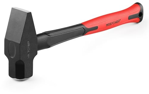 MAXPOWER 3LB Cross Pein Hammer, Fiberglass Handle, Forged Steel Head