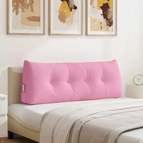 Holekex Ryggkudde, rosa, 120 x 24 x 50 cm, tyg, ergonomisk stödkudde för soffa, säng, kontor, läskudde och avkoppling med polyesterfyllning för hälsosam hållning