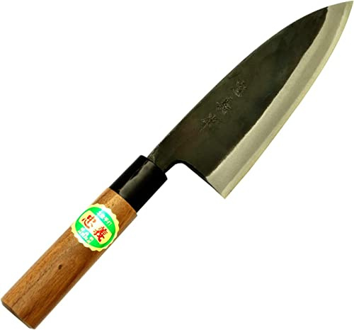 土佐刃物流通センター Tosa Hamono Distribution Center, Tosa Knife, Black Uchi, Deba, Blue Steel No. 1, 6.5 inches (165 mm)