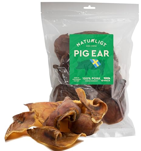 Schweineohren Hunde 10ER-Pack | Natürliche Kauartikel für Haustiere | Große Schweineohren für Hundebelohnungen und Zahnpflege