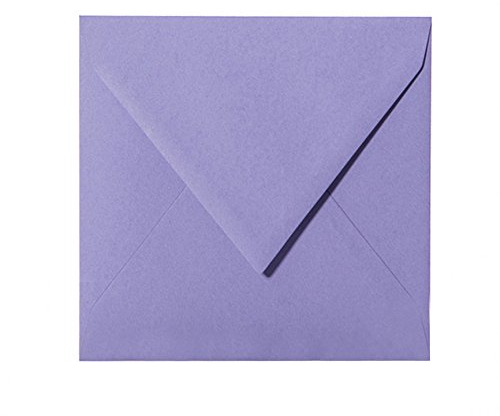 Paper24 25 Briefumschläge quadratisch 155x155 mm, 120 g/qm, Umschläge 155x155 mm in Lila