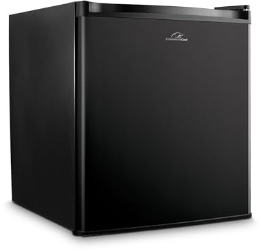 Commercial Cool 1.6 Cu. Ft. Compact Refrigerator, Single Door Mini Fridge with Chiller Compartment, Personal Fridge for Home or Dorm Room, R600a Refrigerant, CCR16B, Black
