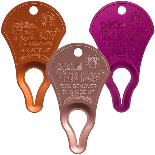 The Original Tick Key - Tick Detaching Device - Portable, Safe and Highly Effective Tick Detaching Tool 3 Pack (Assorted)
