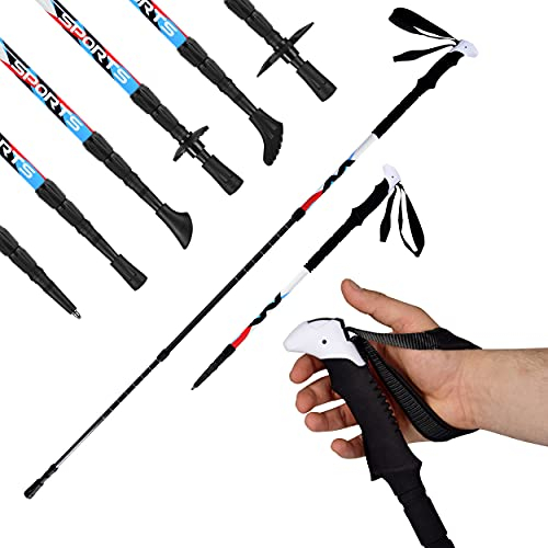 Nordic Walking - Trekking Premium Carbon Stöcke - aus hochwertigem Carbon - Superleicht - auswählbar mit Tragetasche - Nordic Walking - Wanderstöcke (Trekking Stöcke)