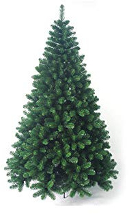 BAKAJI Árbol de Navidad súper frondoso (TF) Verde ecológico PVC, Base en Cruz de Hierro, Ramas con injerto de Gancho, Agujas anticaída, Muy frondoso, 240 cm (1516 Ramas)