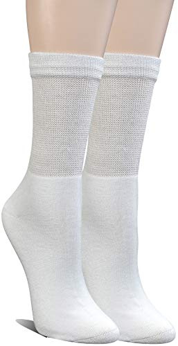 Yomandamor Womens Diabetic Crew Socks With Seamless Toe,6 Pairs Size 9-11