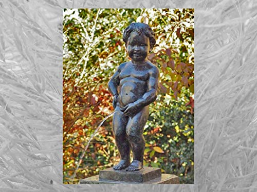 IDYL Bronze-Skulptur Männeken Piss | 60x20x25 cm | Fontäne aus Bronze handgefertigt |Gartenskulptur oder Teich-Dekoration | Hochwertiges Kunsthandwerk | Wetterfest