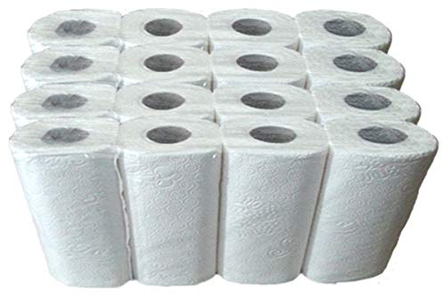 Küchenrollen 3-lagig - 16 Rollen Premium Küchenpapier hochweiß, Top Haushaltspapier, Küchenkreppaus 100% Zellstoff