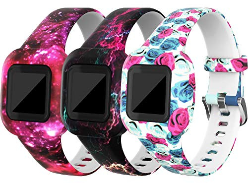 Chofit (Lot de 3 bracelets compatibles avec Garmin Vivofit jr.3, bracelets de rechange ajustables en silicone souple pour sport pour enfants de 4 ans et plus pour le bracelet de fitness Vivofit jr.3