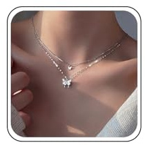 TseenYi Fjäril choker halsband silver fjäril hänge halsband mini fjäril kort choker silver fjäril cz halsband gnistrande kristallsmycken för kvinnor flickor