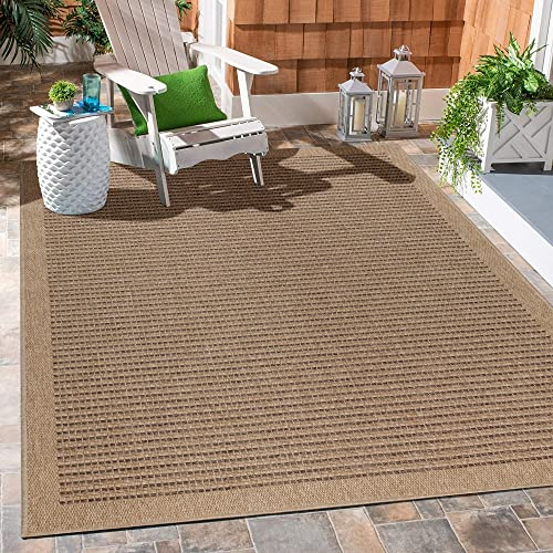 Carpetsale24 XXL Outdoor Teppich 280x370 cm – Extra großer Wetterfester Teppich in Jute-Optik – Flachgewebe, Pflegeleicht & Ideal für große Außenbereiche