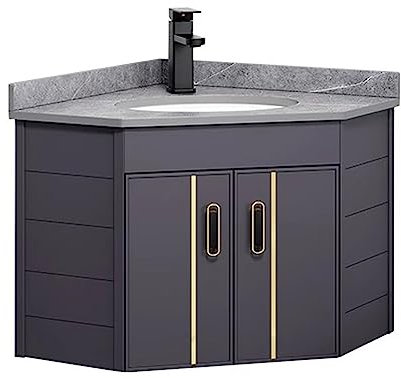 Lavabo，Lavabo Salle De Bain, Lavabo d'angle Mural avec ，Lave Main Gain De Place, Facile à Installer Et à Nettoyer pour Salle De Bain Vestiaire WC (Size : 55x55x39cm)