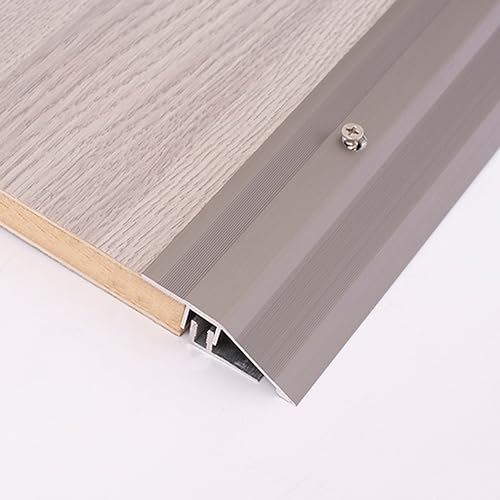 Barre de Seuil Boupe de Transition de Seuil de Porte Cannelé, Rampe Réducteur D'entrée en Aluminium avec Vis et Base, Garniture du Joint au Sol pour Fauteuil Roulant/Balayeur (Color : Champagne Gol