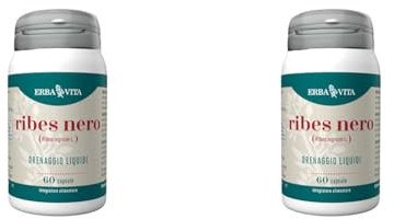 ERBA VITA Integratore Alimentare di Ribes nero (Ribes Nigrum) - 60 Capsule - Utile al benessere delle vie urinarie, delle articolazioni e di naso e gola (Confezione da 2)