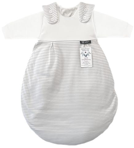 Alvi Baby Mäxchen Schlafsack System 3 teilig mit Babylöffel DeinKinderland| Alvi Außensack mit zwei Innensäcke | Ganzjahresschlafsack mitwachsend Kinderschlafsack Babyschlafsack (Traumstreifen, 56-62)