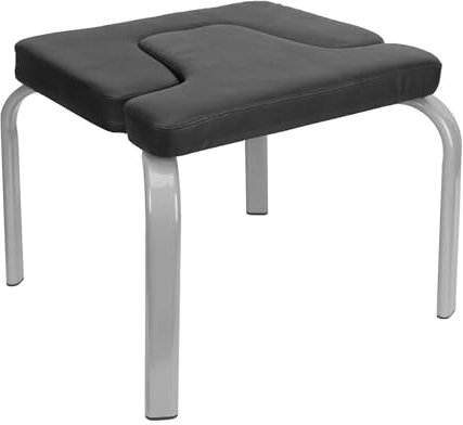 Banco de yoga moderno negro ejercicio taburete de inversión banco banco de trabajo silla hacia abajo 43 x 42 x 37 cm de madera y almohadillas de poliuretano banco de inversión para el gimnasio