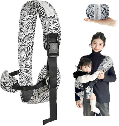 AIRCADIA Porte-Bébé Portable, Portable Et Pliable Porte Latéral, Bébé Antidérapant, Porte-Hanche, Ergonomique, 6+ Mois (6.4-20kg) (rayure)