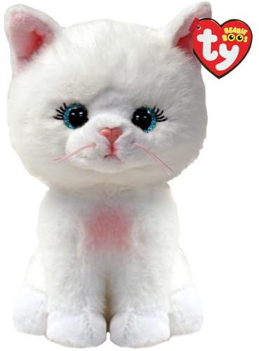 TY Beanie Boos - Amelia kattungen med stora blå ögon och glitter, plyschleksaken med glittrande stora ögon - 15 cm - T37377
