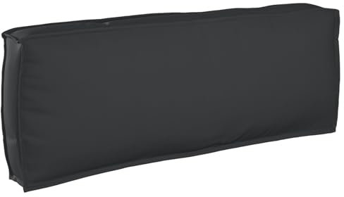 vidaXL Kissen Schwarz 120 x 40 x 12 cm Oxford-Stoff, Wohzimmer, rechteckiges Kissen, wasserfest, modernes Dekopillo, bequem drinnen draußen