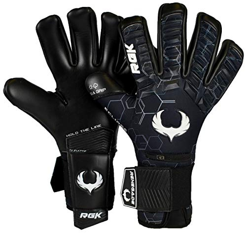 Renegade GK Eclipse Helix Professional Goalie Gloves | 4mm EXT Contact Grip & Breathaprene | Black & White Soccer Goalkeeper Gloves (Size 9, Youth-Adult, Negative Cut, Level 5)