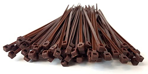 Bridas de 100 mm, color marrón, 100 unidades, PC24 Shop & Service