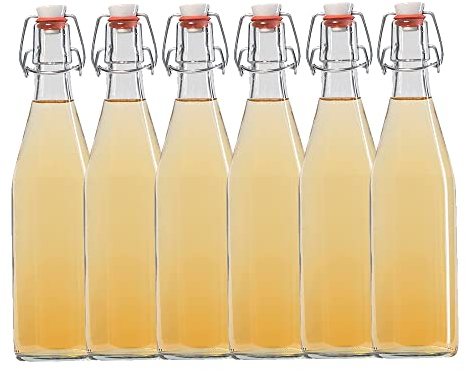 Vitrea 6x Glasflasche 500ml Bügelverschluss Milchflasche Saftflasche Ölflasche Bügelverschlussflasche (6)