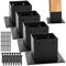 Yesland 4 Pack 4 x 4 Post Base, Inner Size 3.6 X 3.6 Inch Iron Post Bracket with Black Coating Heavy Duty Flange Anchor Base, Support Deck Base with Screws for Pavilion, Deck Railing, Fence, Mailbox
