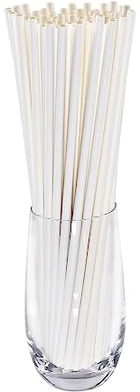 MORE FREE Pajitas de Papel Biodegradable Reciclable Juego de Cartón Reutilizable Cucharas Cuchillos Tenedores Vasos Platos Pajitas para Fiestas Buffets Bodas (100 PCS, Pajitas CARTÓN 19,7 X 6 MM)