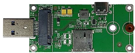 EXVIST Adaptador USB 5G LTE M.2(NGFF) a USB 3.0 Dongle con Ranura para Tarjeta SIM Nano Tipo C Entrada DC5V Compatible con módulo 5G LTE como Quectel RM500Q, etc.