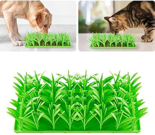 Tapis D'her-bes en Silicone pour Chats - Tapis De Nourriture Lente en Silicone | Jouet De Nourriture De Tapis D'her-be De Chat | Tapis De Nourriture D'her-be en Silicone | Silicone Mangeoire Lente