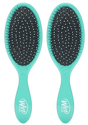 Wet Brush Original Detangler Hair Brush, Amazon Exclusive Aqua- Ultra-Soft IntelliFlex Bristles-Detangling Hairbrush Glides Through Tangles - All Hair Types (Wet & Dry Hair) - Women & Men (Pack of 2)